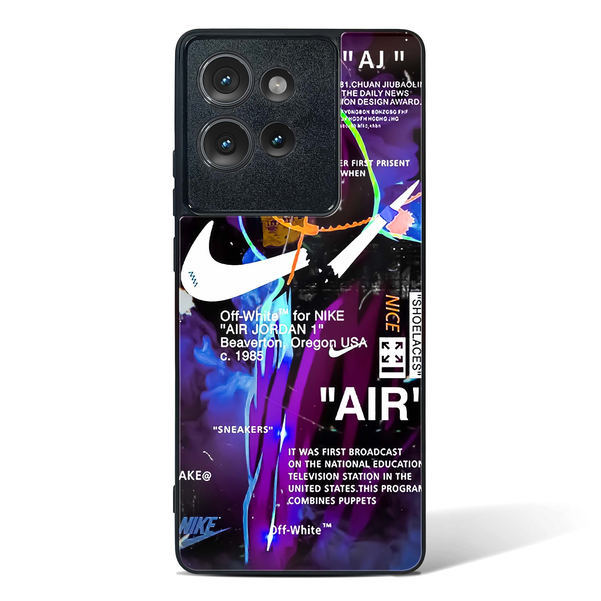Off White AIR Label Glass Phone Case-Motorola Edge 50
