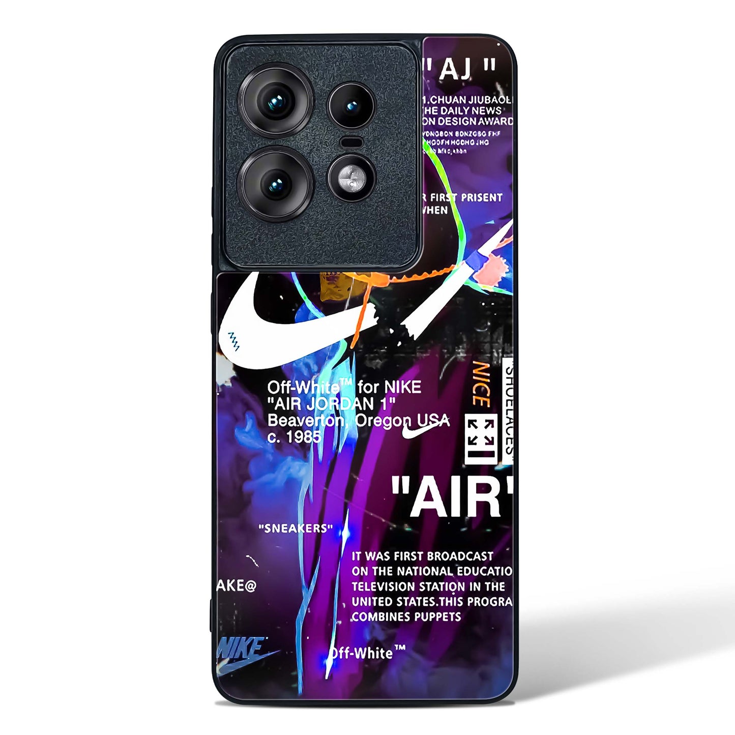 Off White AIR Label Glass Phone Case-Motorola Edge 50 Pro