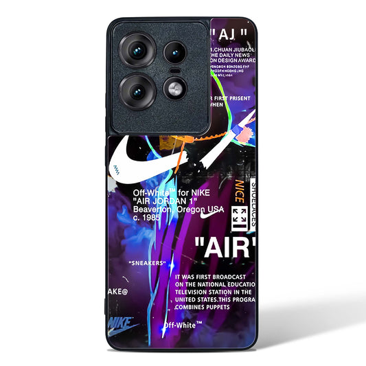 Off White AIR Label Glass Phone Case-Motorola Edge 50 Pro