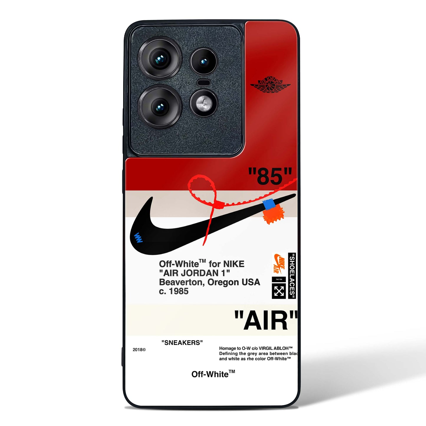 Off White AIR Quoted Glass Phone Case-Motorola Edge 50 Pro