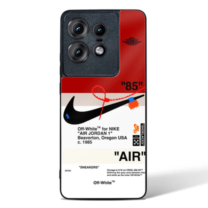 Off White AIR Quoted Glass Phone Case-Motorola Edge 50 Pro