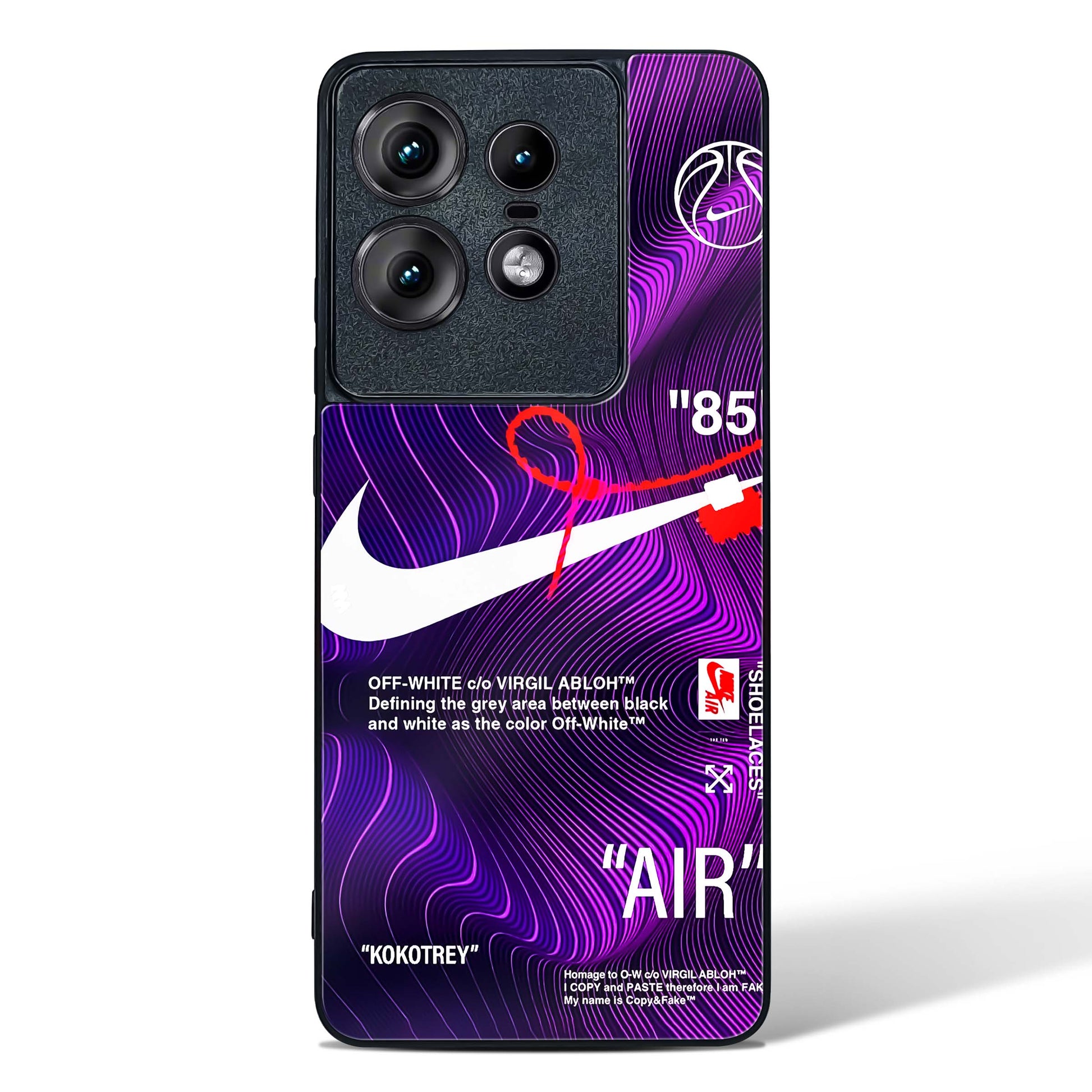 Off White AIR Wavey Glass Phone Case-Motorola Edge 50 Pro