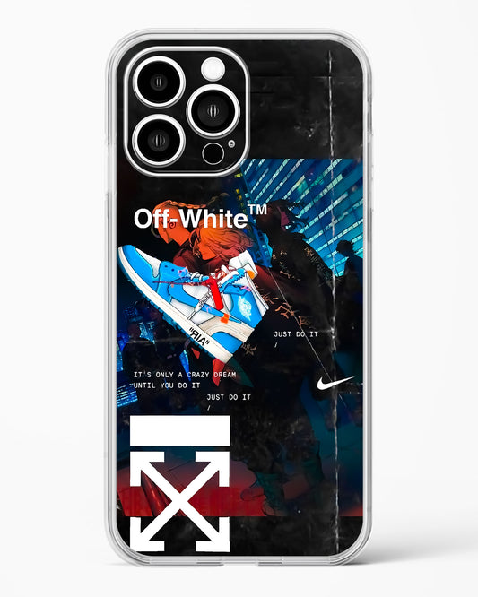 Off White Cross Fade Clear Silicone Case