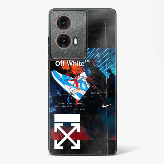 Off White Cross Fade Glass Phone Case-Moto G85 5G