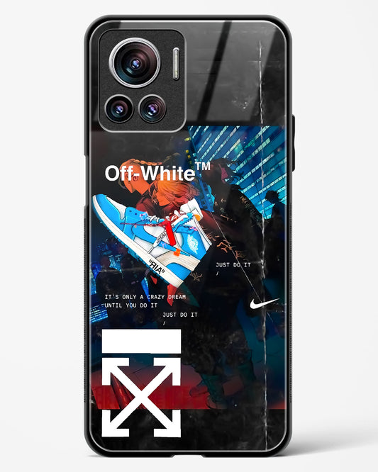 Off White Cross Fade Glass Phone Case-Motorola Edge 30 Ultra