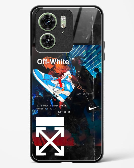Off White Cross Fade Glass Phone Case-Motorola Edge 40