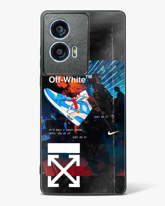 Off White Cross Fade Glass Phone Case-Motorola Edge 50 Fusion