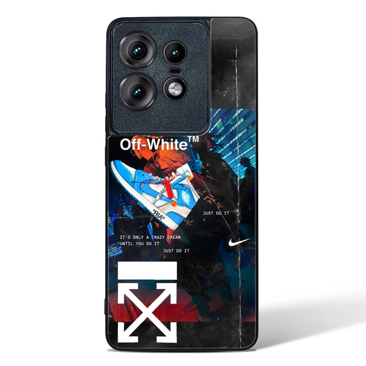 Off White Cross Fade Glass Phone Case-Motorola Edge 50 Pro