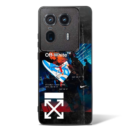 Off White Cross Fade Glass Phone Case-Motorola Edge 50 Ultra