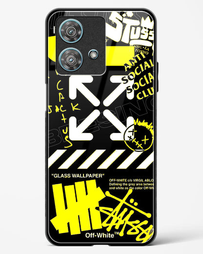 Off White Cross Glass Phone Case-Motorola Edge 40 Neo