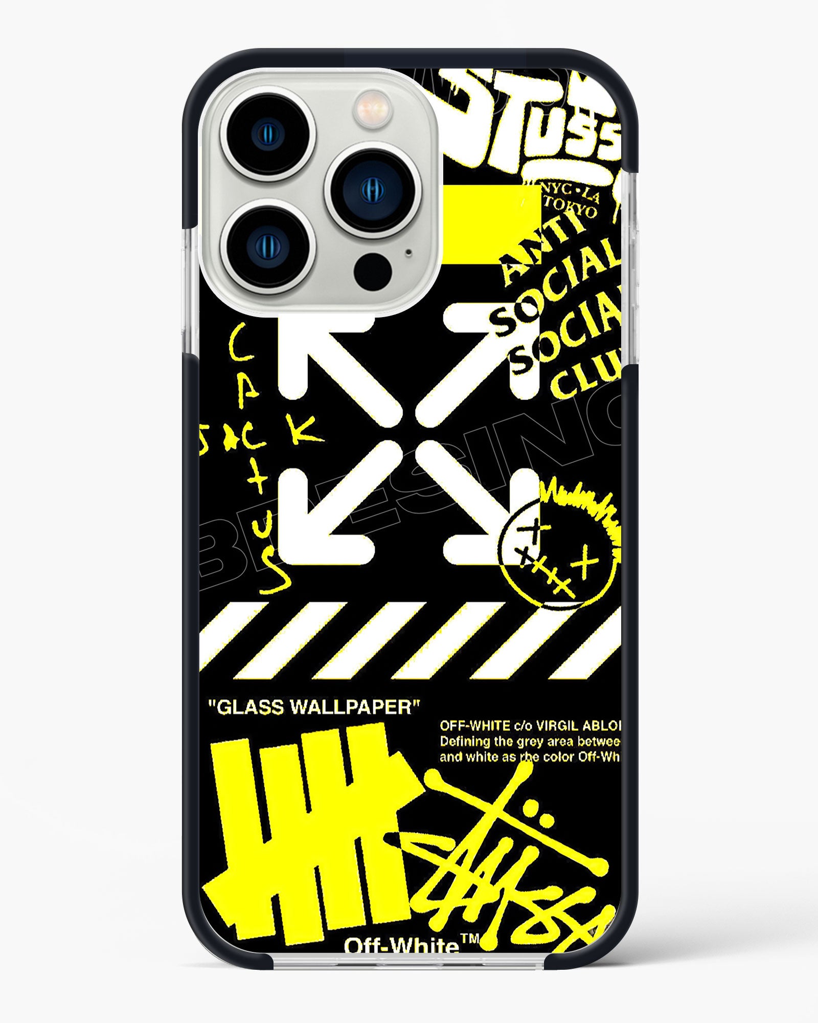 Off White Cross Impact Drop Protection Case