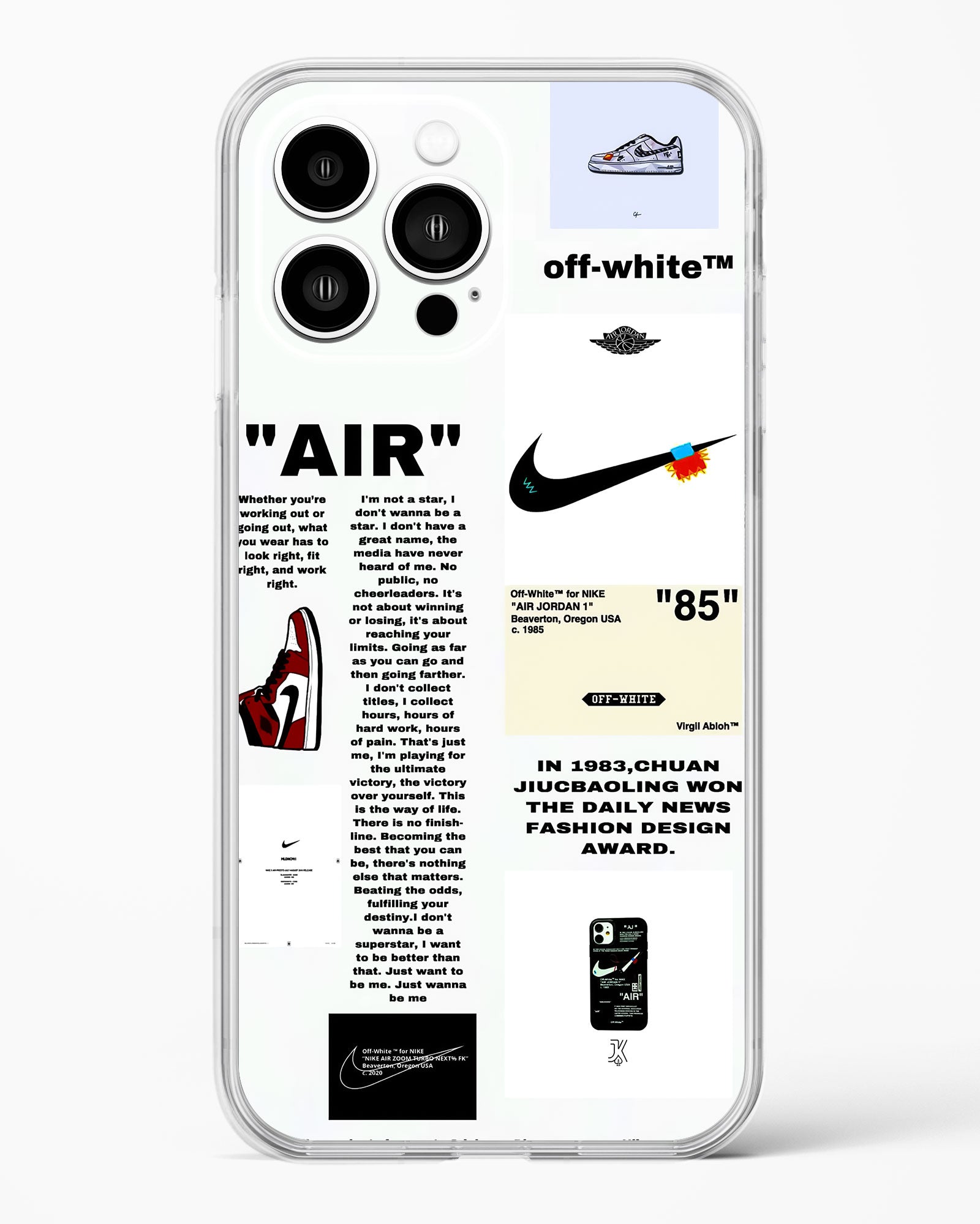 Off White Label Quoted Clear Silicone Case
