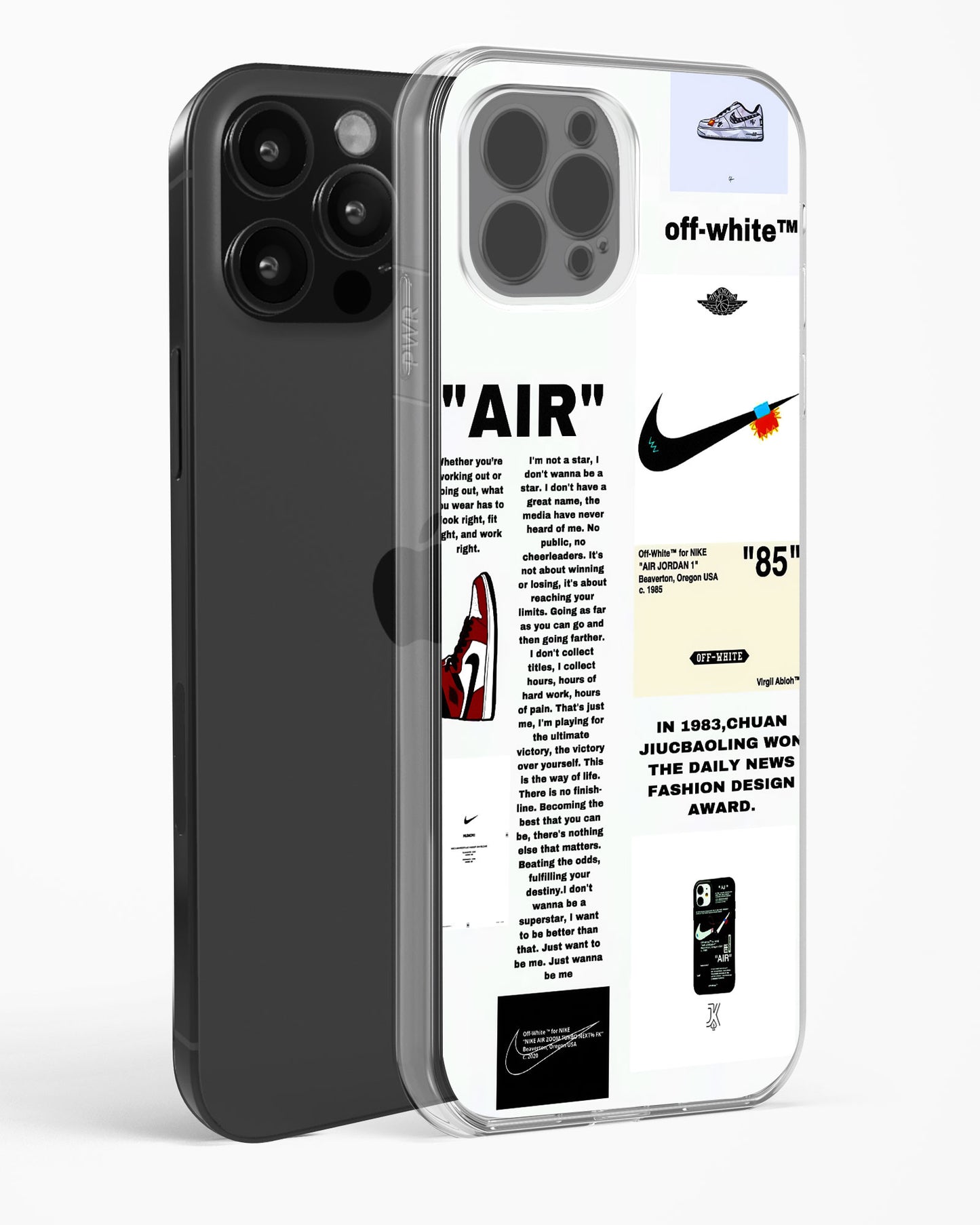 Off White Label Quoted Clear Silicone Case