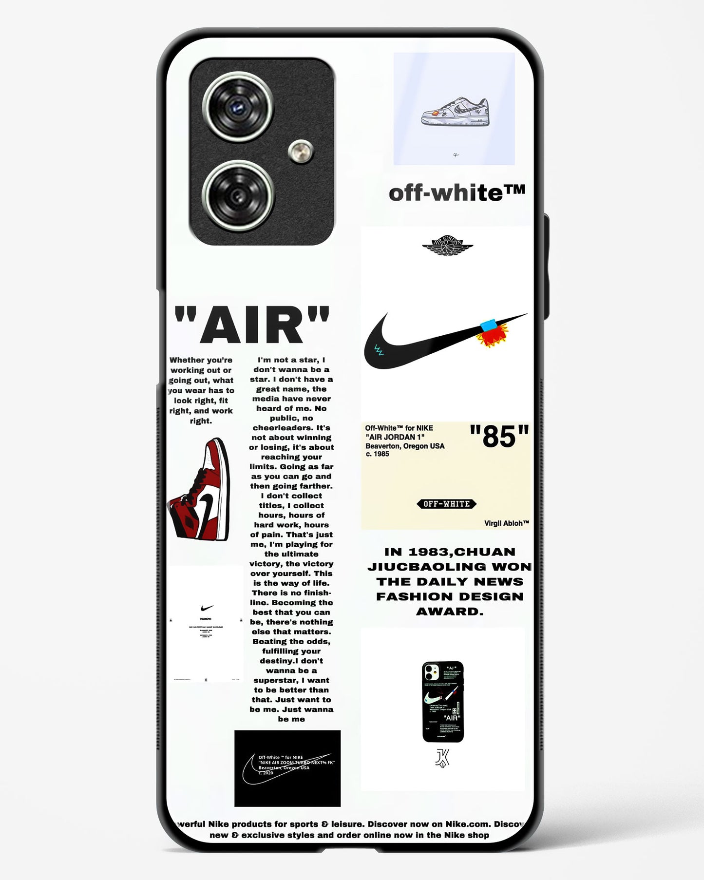 Off White Label Quoted Glass Phone Case-Moto G54 5G