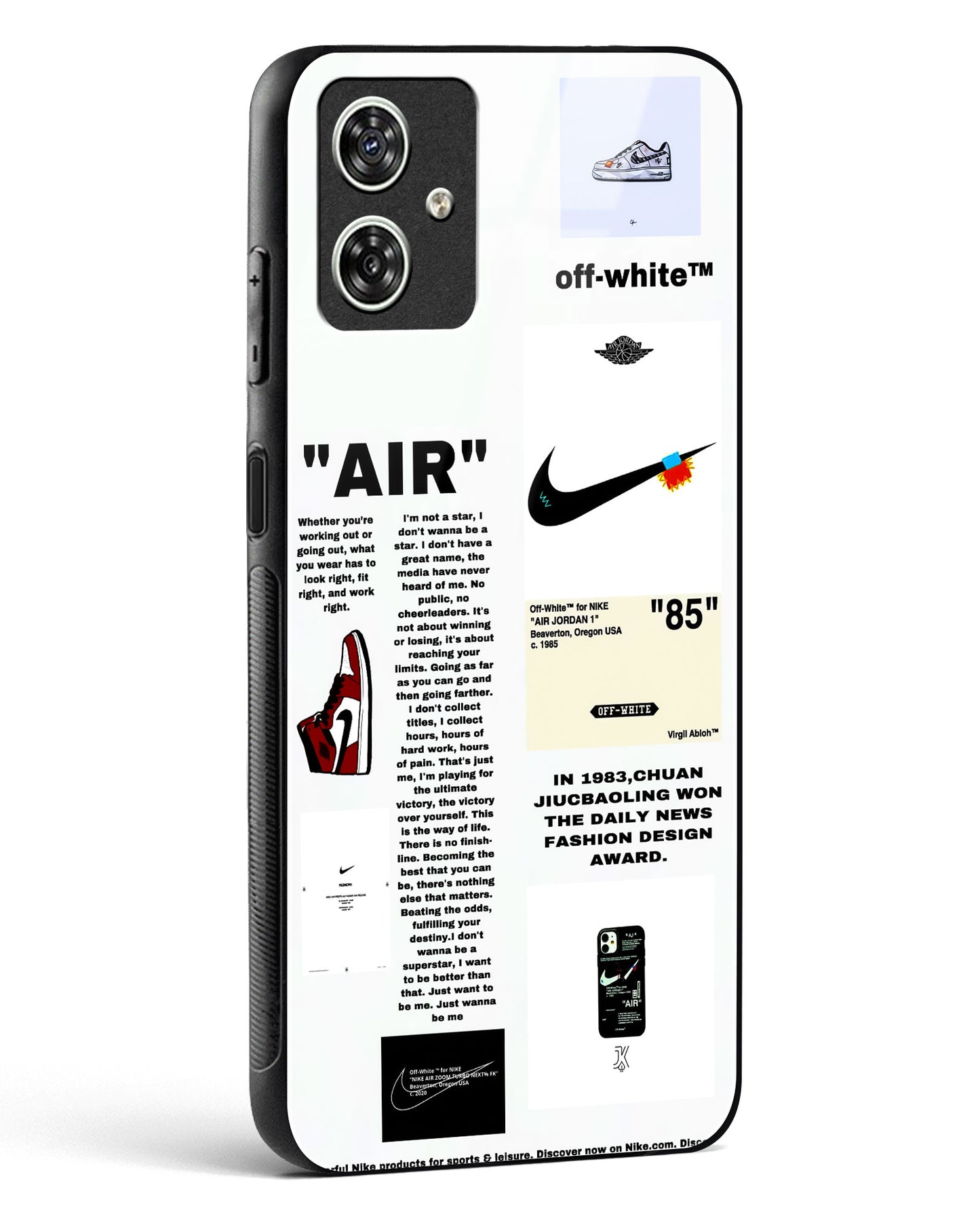 Off White Label Quoted Glass Phone Case-Moto G54 5G