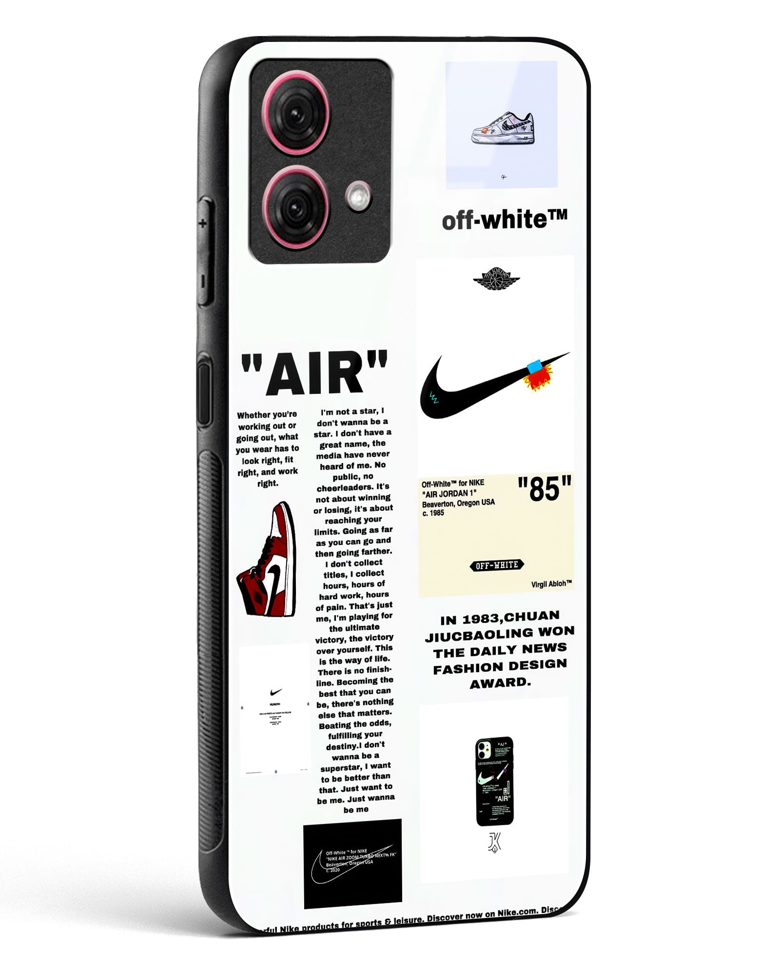 Off White Label Quoted Glass Phone Case-Moto G84 5G