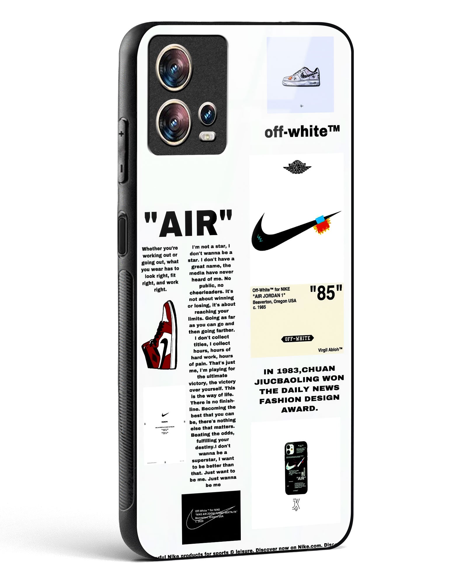 Off White Label Quoted Glass Phone Case-Motorola Edge 30 Fusion