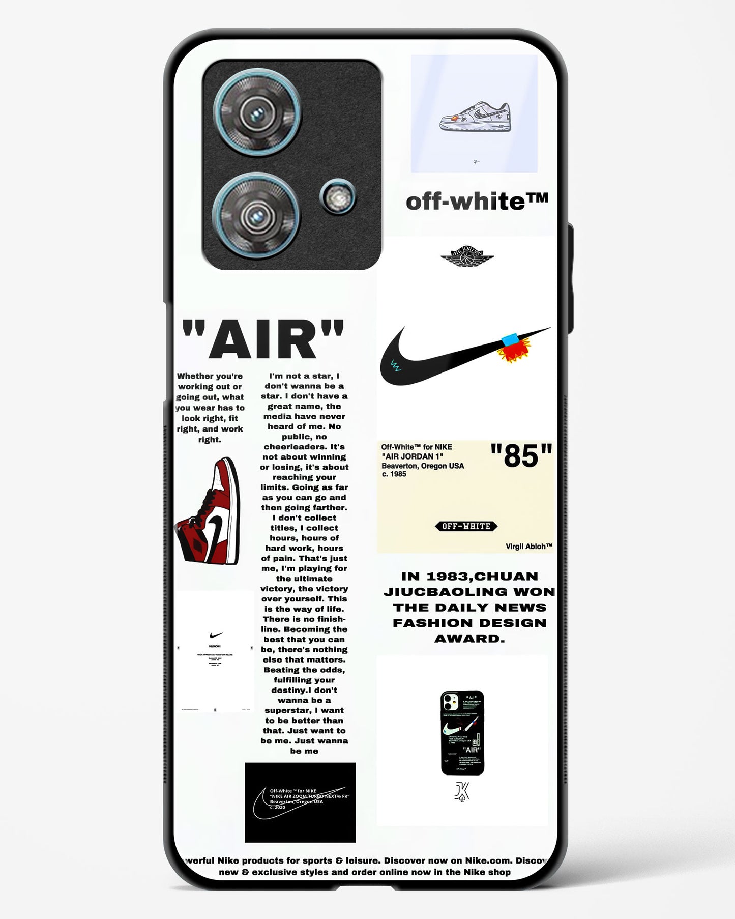 Off White Label Quoted Glass Phone Case-Motorola Edge 40 Neo