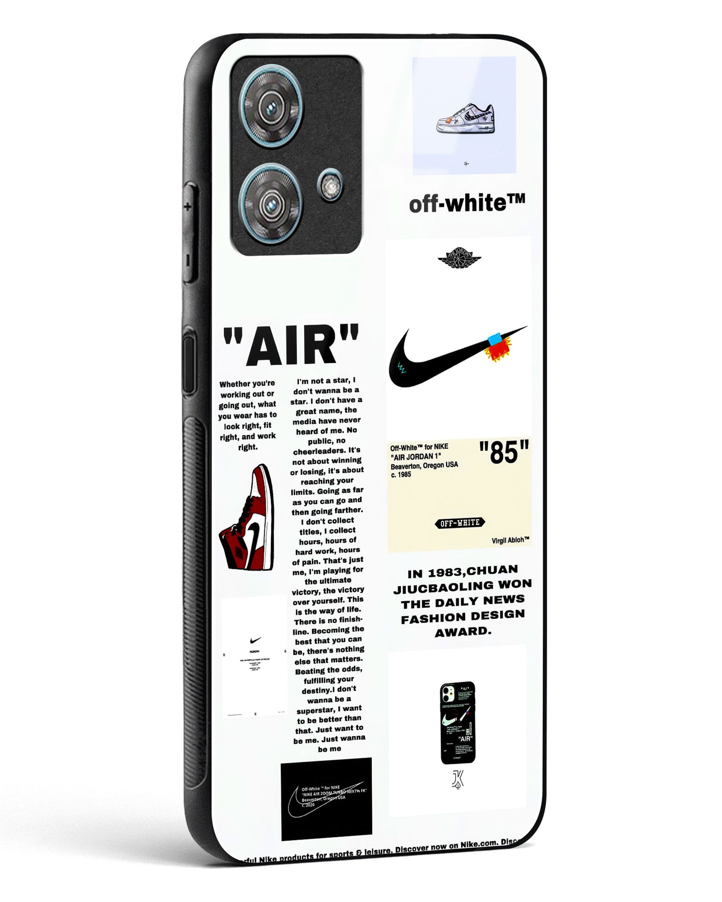 Off White Label Quoted Glass Phone Case-Motorola Edge 40 Neo