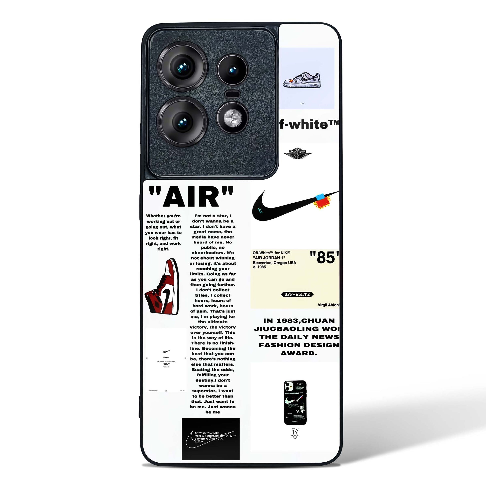 Off White Label Quoted Glass Phone Case-Motorola Edge 50 Pro