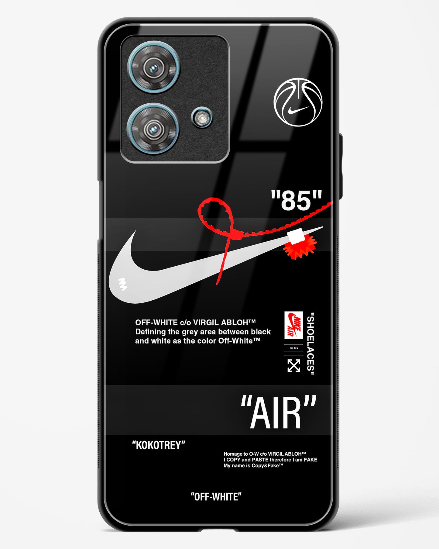 Off White AIR-Label Glass Phone Case-Motorola Edge 40 Neo
