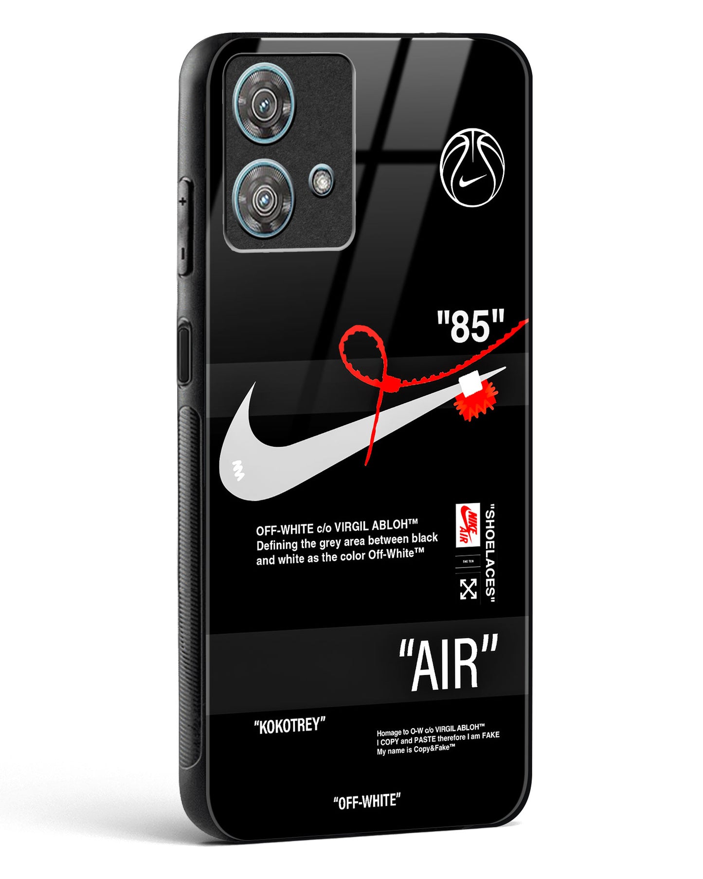 Off White AIR-Label Glass Phone Case-Motorola Edge 40 Neo