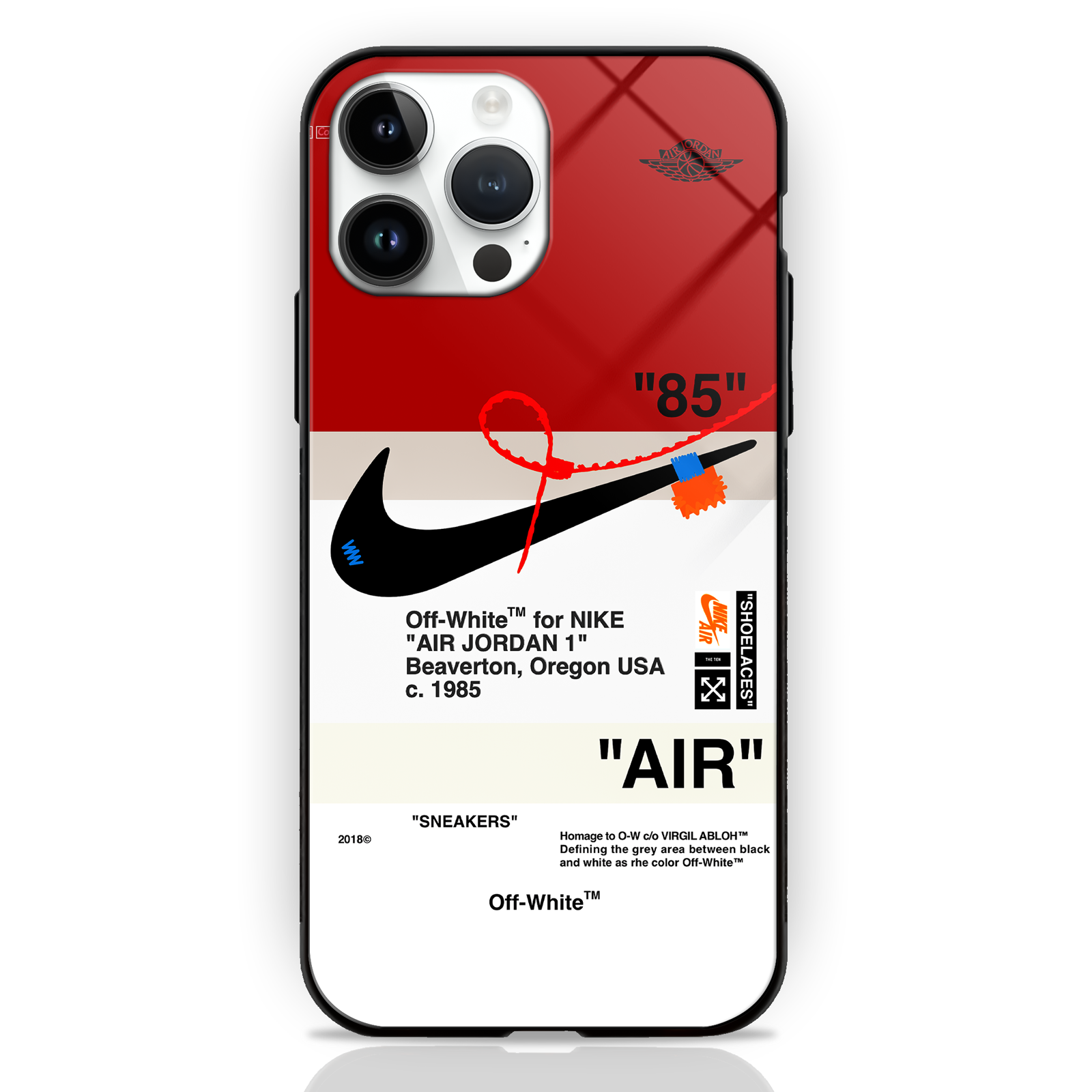 Off White AIR Red White Glass Case -  - MW Stuffs - 