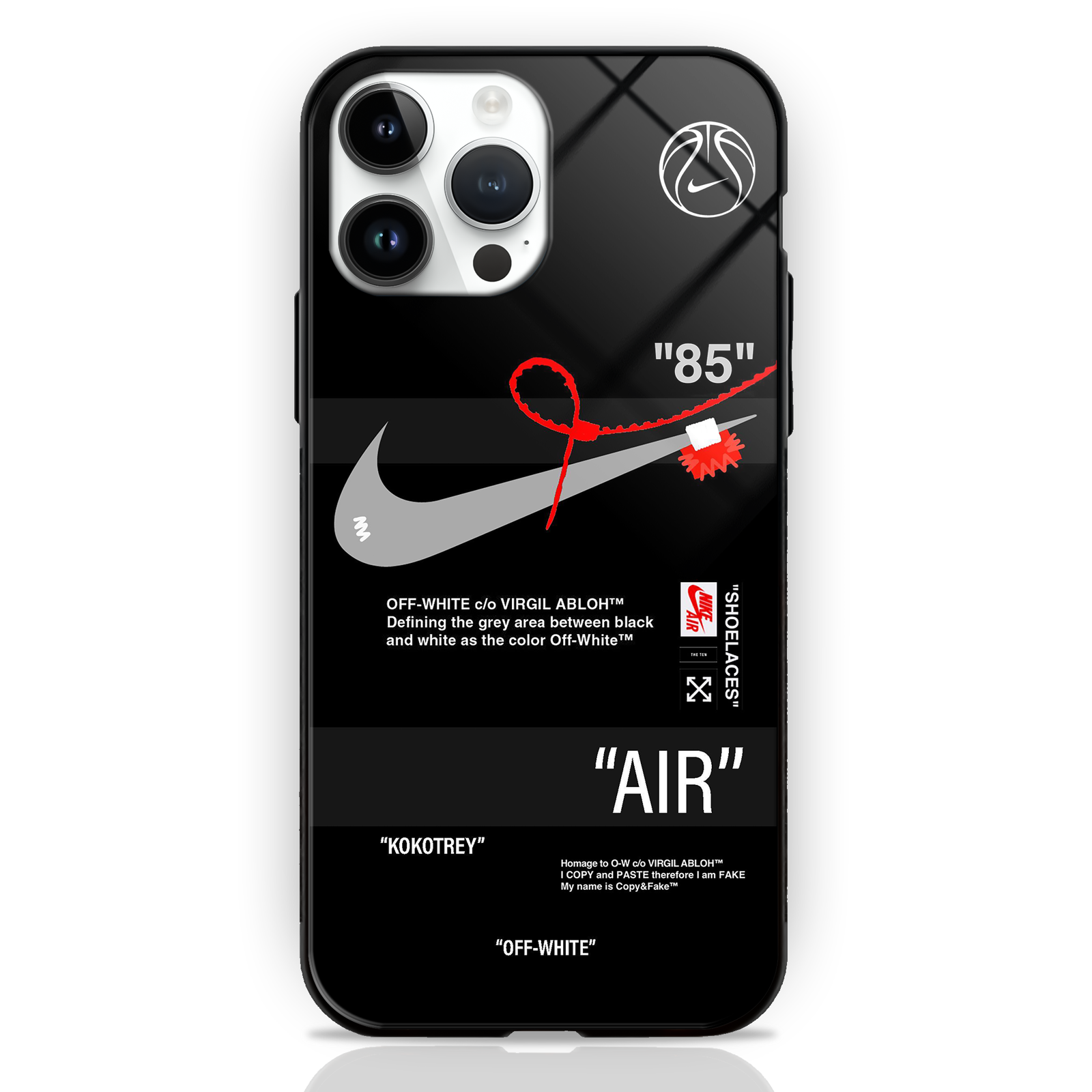 Off White AIR Sneakers BLACK Glass Case -  - MW Stuffs - 