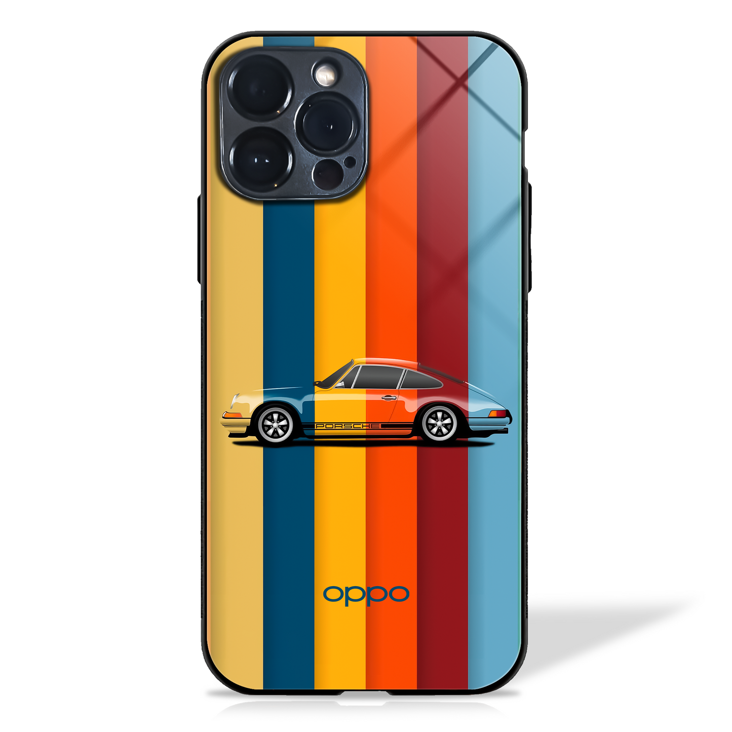 Retro Colors Striped Glass Case