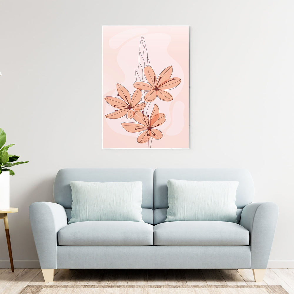 Pastel Floral Art Metal-Poster