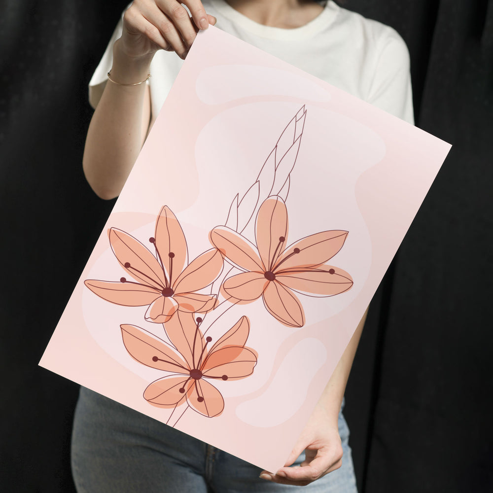 Pastel Floral Art Metal-Poster