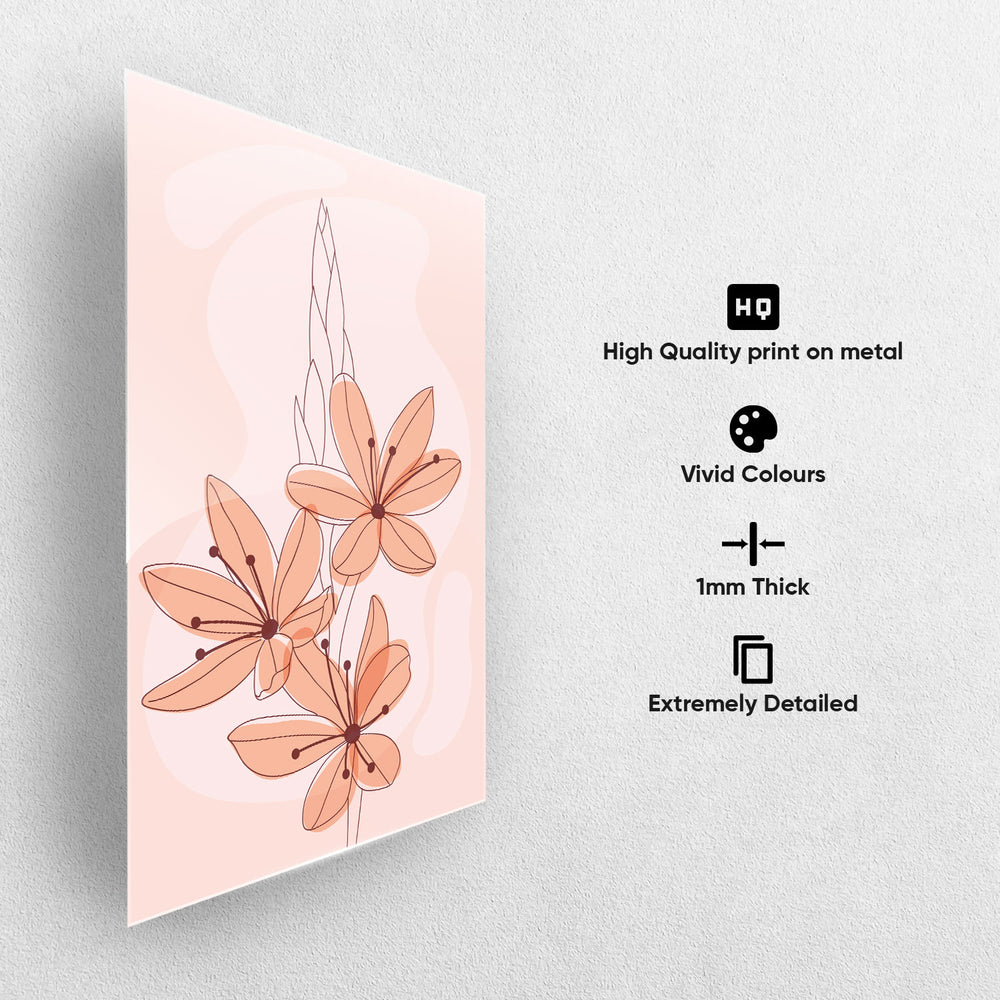 Pastel Floral Art Metal-Poster