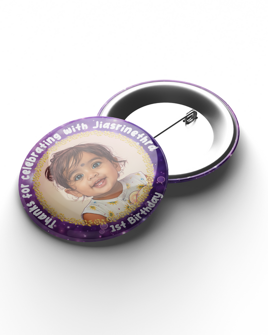 Personalized Birthday Button Badge with Pin-Back (58mm)