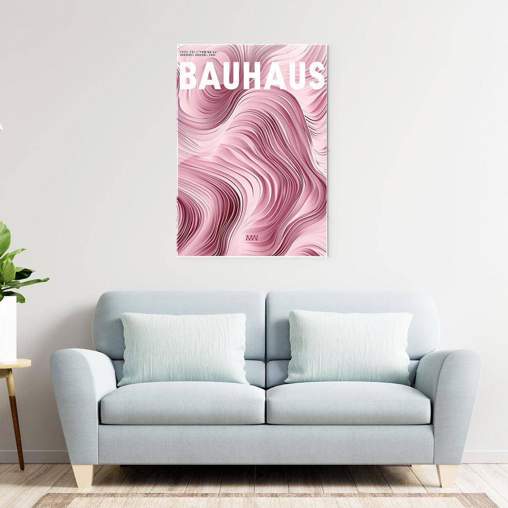 Pink Flow Bauhaus Metal-Poster