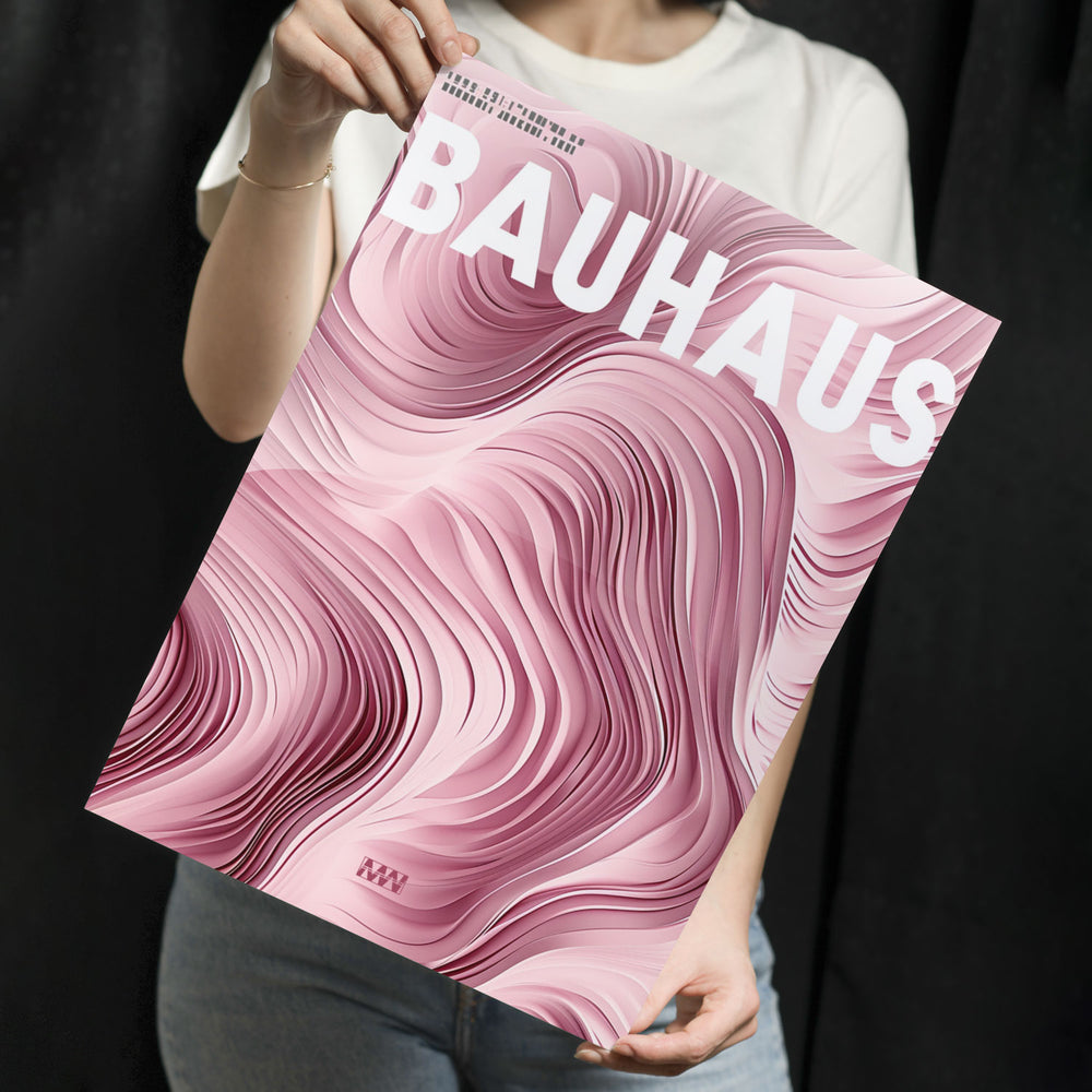Pink Flow Bauhaus Metal-Poster