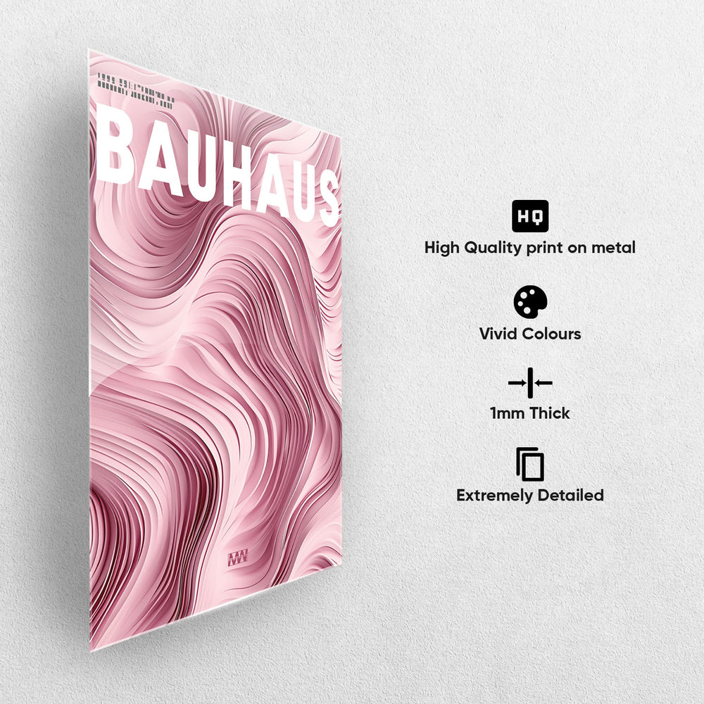Pink Flow Bauhaus Metal-Poster