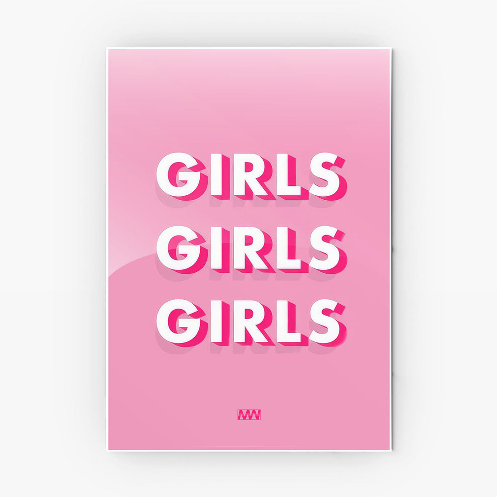 Pink Girls Aesthetic metal poster