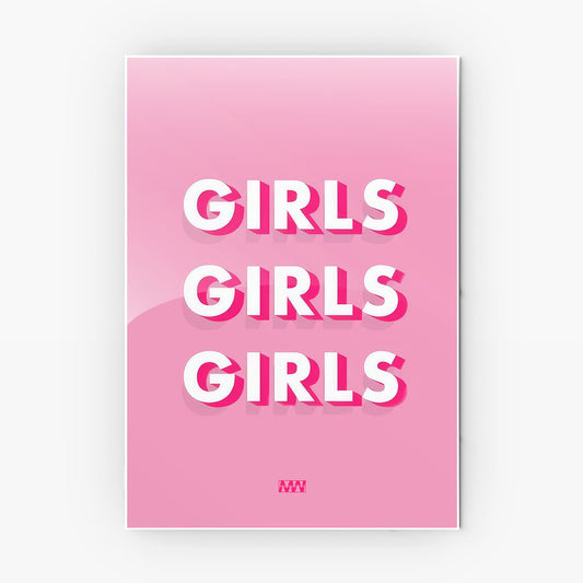 Pink Girls Aesthetic metal poster