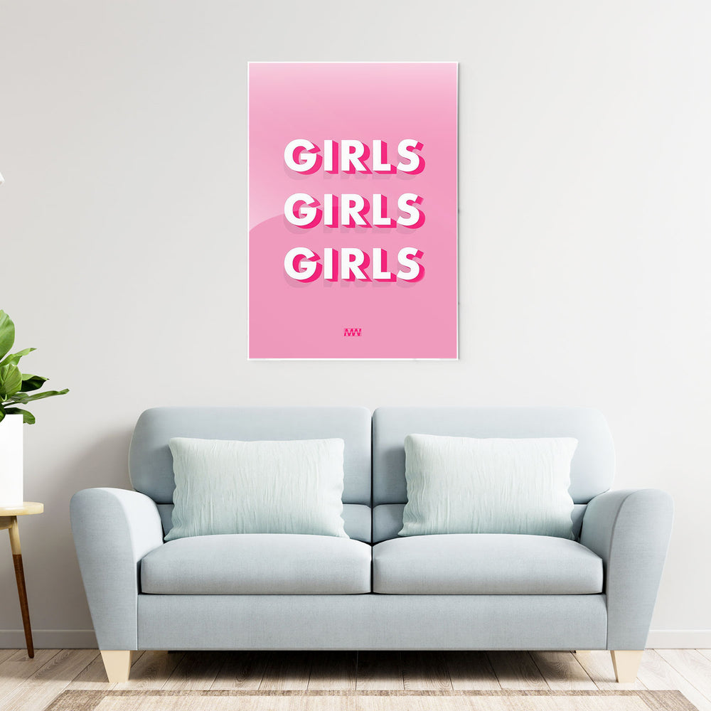 Pink Girls Aesthetic Metal-Poster