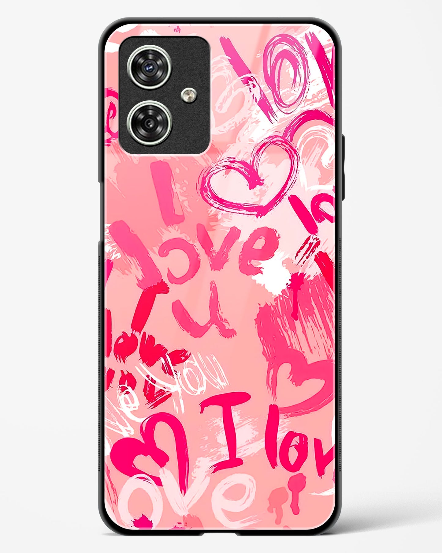 Pink Love Graffiti Glass Phone Case-Moto G64 5G