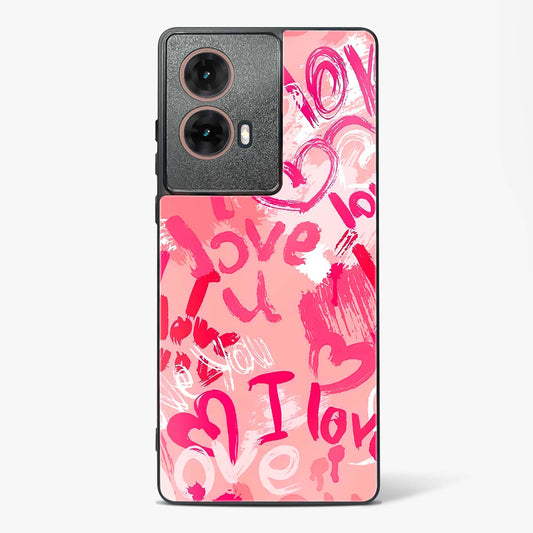 Pink Love Graffiti Glass Phone Case-Moto G85 5G