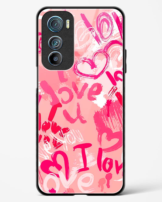 Pink Love Graffiti Glass Phone Case-Motorola Edge 30