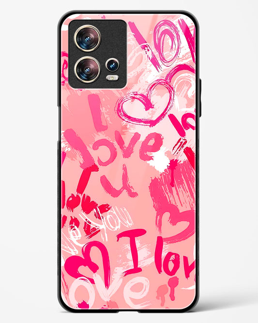 Pink Love Graffiti Glass Phone Case-Motorola Edge 30 Fusion