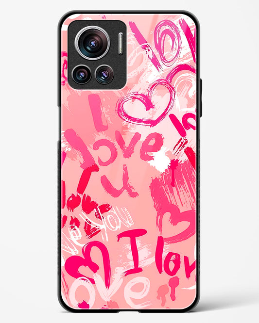 Pink Love Graffiti Glass Phone Case-Motorola Edge 30 Ultra