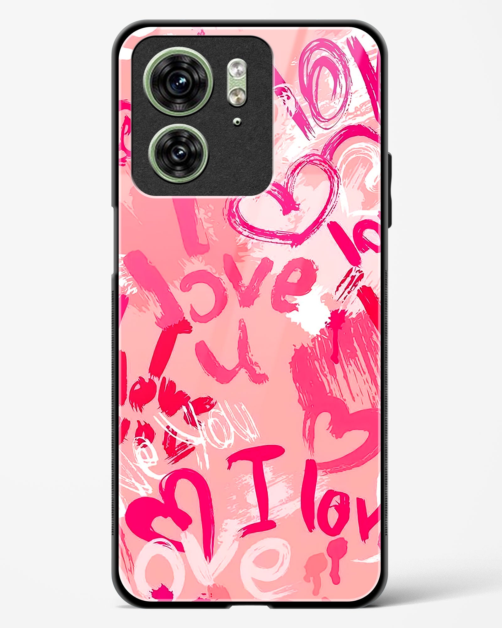 Pink Love Graffiti Glass Phone Case-Motorola Edge 40