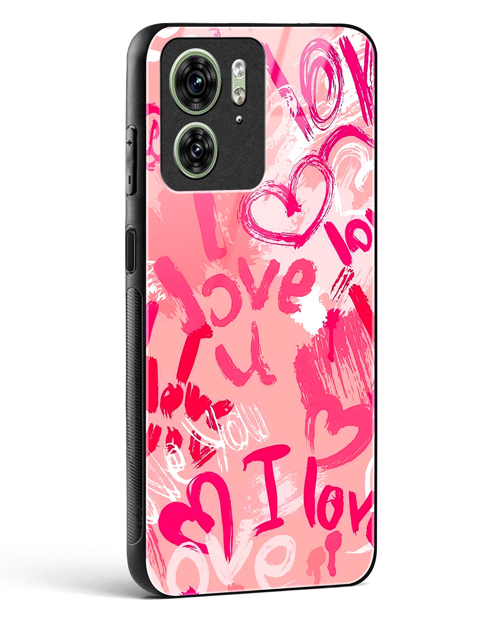 Pink Love Graffiti Glass Phone Case-Motorola Edge 40