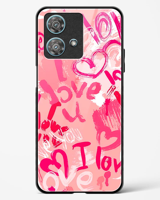 Pink Love Graffiti Glass Phone Case-Motorola Edge 40 Neo