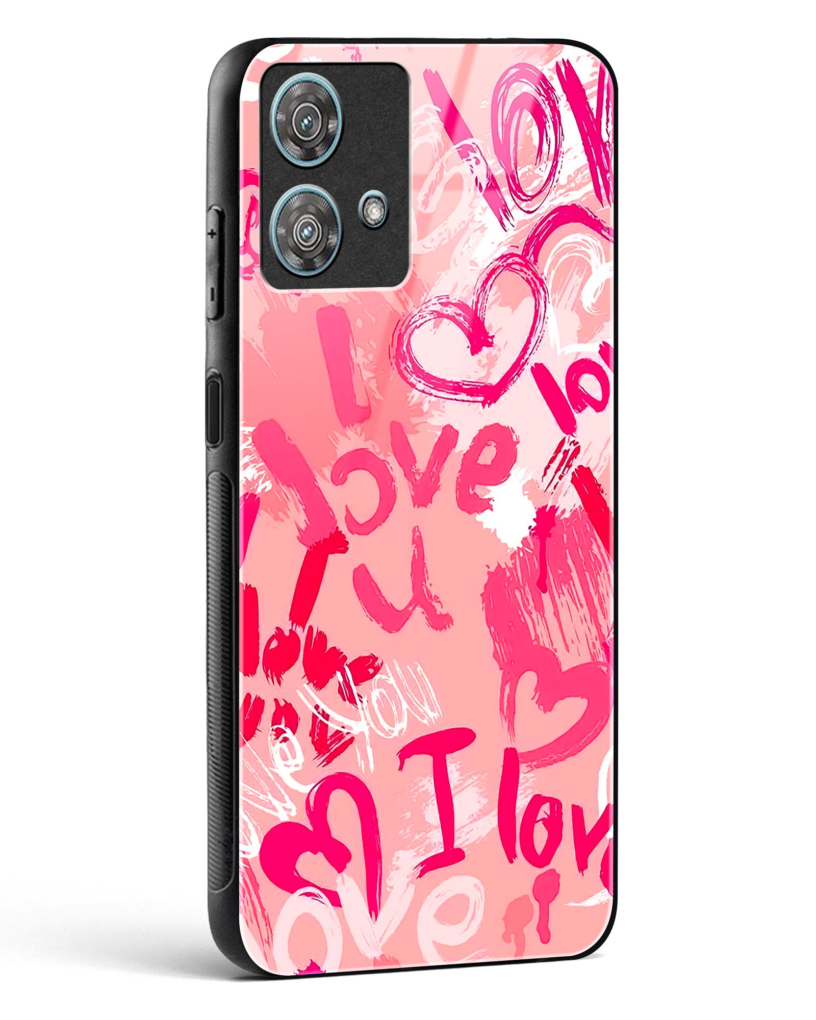 Pink Love Graffiti Glass Phone Case-Motorola Edge 40 Neo