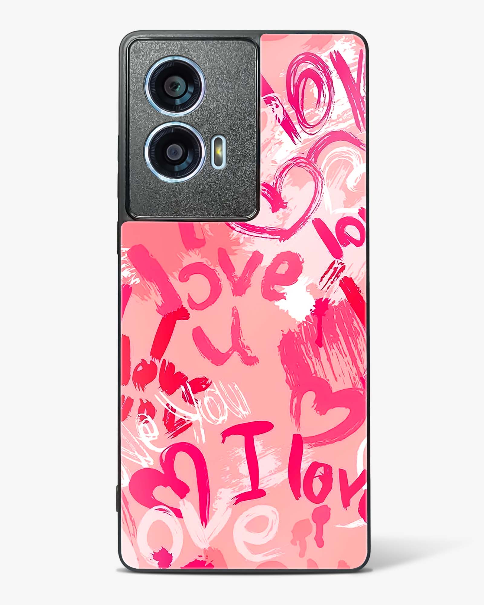 Pink Love Graffiti Glass Phone Case-Motorola Edge 50 Fusion