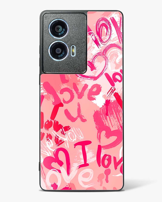 Pink Love Graffiti Glass Phone Case-Motorola Edge 50 Fusion